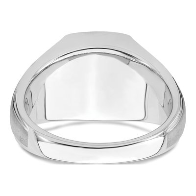 Men's 14K White Gold 1/15 ct tw Onyx & Diamond Cushion Ring – view 5