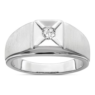 Men's 14K White Gold 1/6 ct tw Diamond Ring