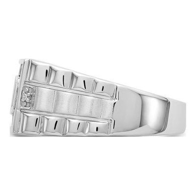 Men's 14K White Gold Onyx & Diamond DAD Ring – view 4