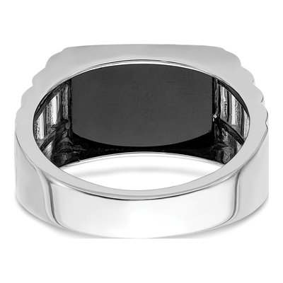 Men's 14K White Gold Onyx & Diamond DAD Ring – view 6