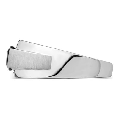 Men's 14K White Gold Onyx & Diamond Barrel Ring – view 4