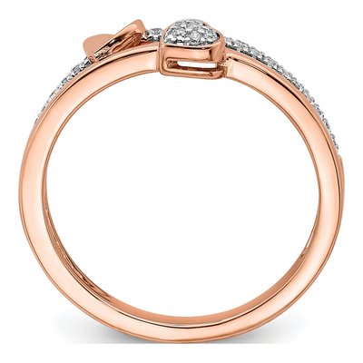 14K Rose Gold 1/8 ct tw Diamond Two Hearts Ring – view 3