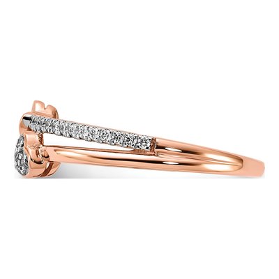 14K Rose Gold 1/8 ct tw Diamond Two Hearts Ring – view 4