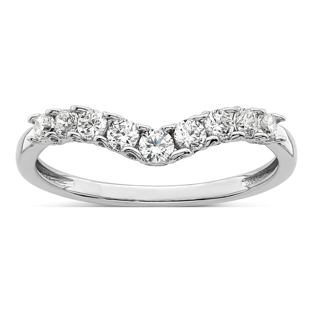 14K White Gold 3/8 ct tw Lab-Grown Diamond Concaved Wedding Band