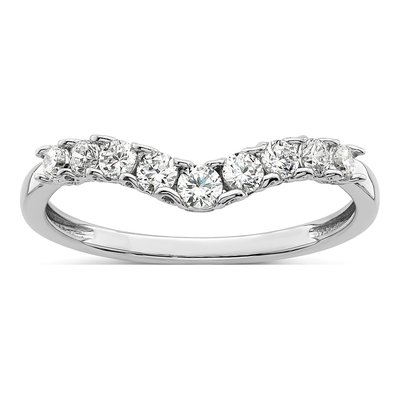 14K White Gold 3/8 ct tw Lab-Grown Diamond Concaved Wedding Band