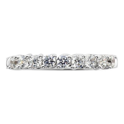 14K White Gold 1/2 ct tw Lab-Grown Diamond Nine Fashion Wedding Band – view 4