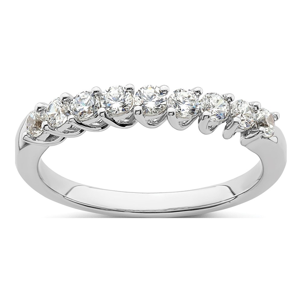14K White Gold 1/2 ct tw Lab-Grown Diamond Nine Fashion Wedding Band