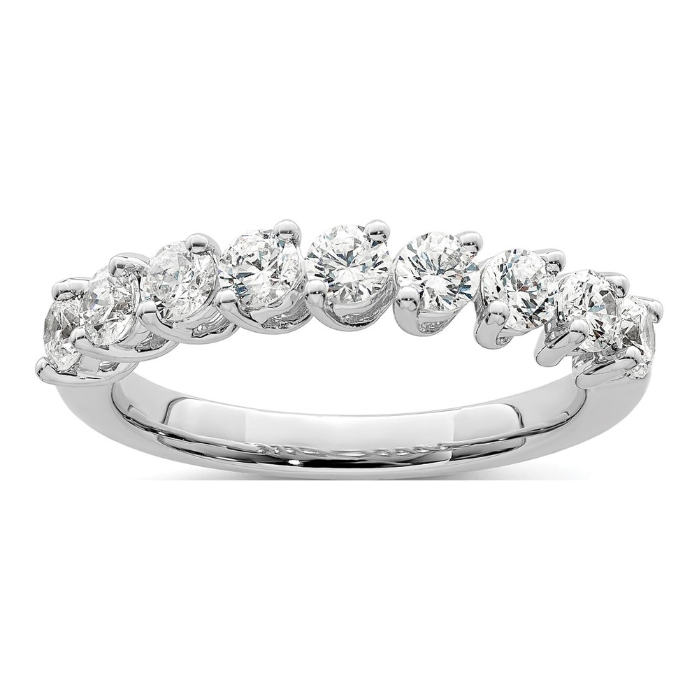 14K White Gold 1 ct tw Lab-Grown Diamond 9-Stone Wedding Band