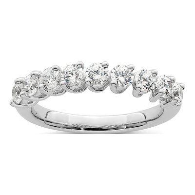 14K White Gold 1 ct tw Lab-Grown Diamond 9-Stone Wedding Band