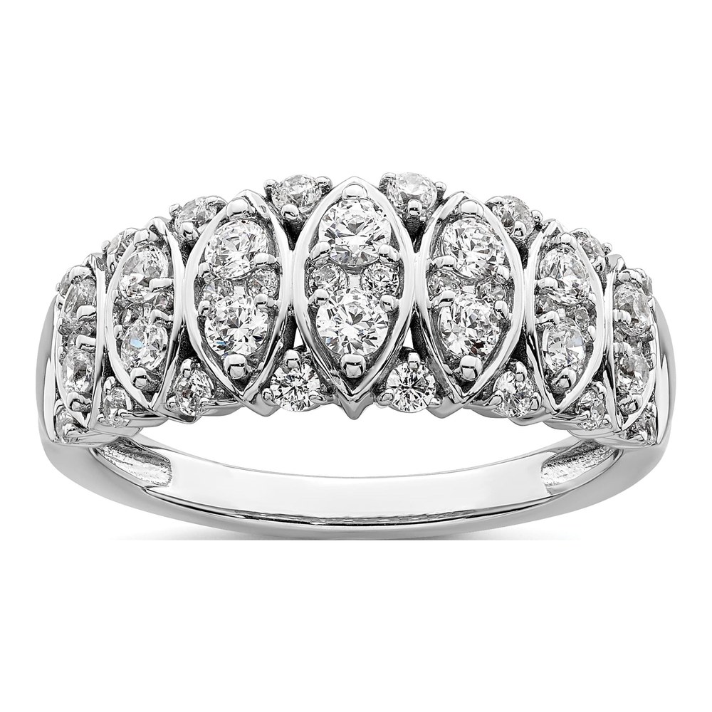 14K White Gold 3/4 ct tw Diamond Wedding Band