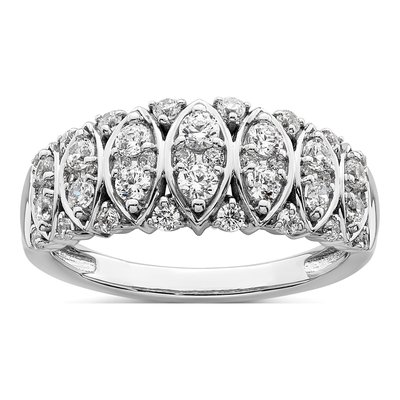 14K White Gold 3/4 ct tw Diamond Wedding Band