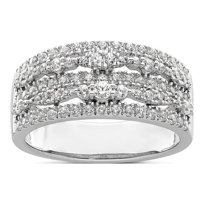 14K White Gold 7/8 ct tw Diamond Wedding Band