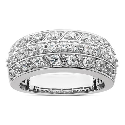 14K White Gold 1.25 ct tw Diamond Wedding Band