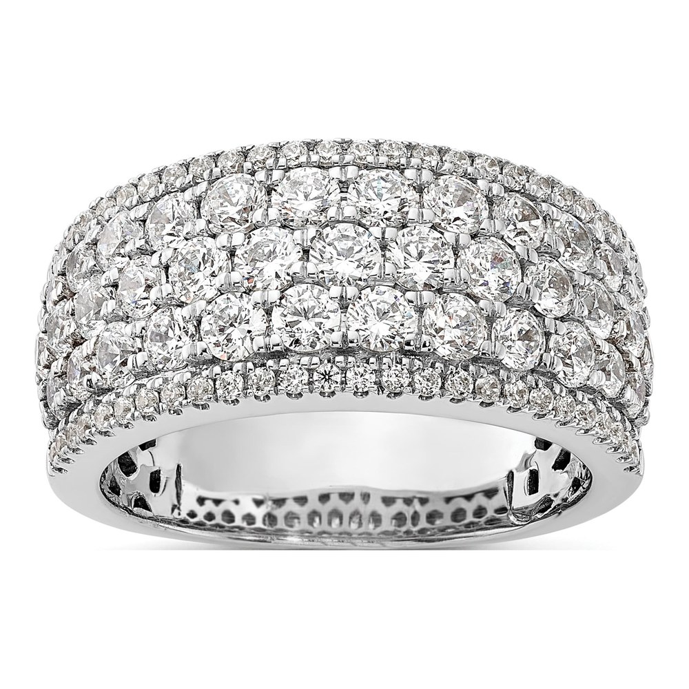 14K White Gold 2 ct tw Diamond Pave Wedding Band