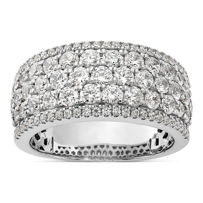 14K White Gold 2 ct tw Diamond Pave Wedding Band
