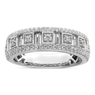 14K White Gold 7/8 ct tw Diamond Wedding Band