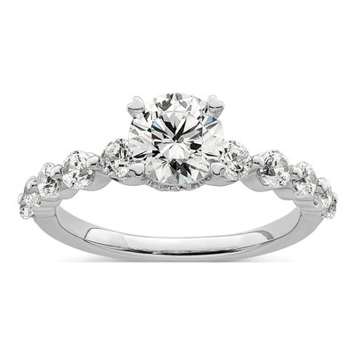 14K White Gold Lab-Grown Diamond Engagement Ring Semi-Mount