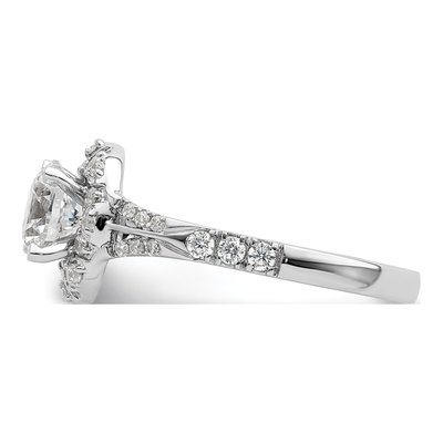 14K White Gold Lab-Grown Diamond Halo Engagement Ring Semi-Mount – view 4