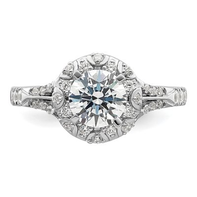 14K White Gold Lab-Grown Diamond Halo Engagement Ring Semi-Mount – view 5