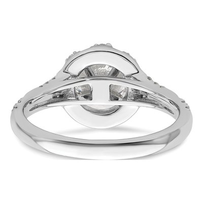 14K White Gold Lab-Grown Diamond Halo Engagement Ring Semi-Mount – view 6