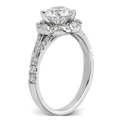 14K White Gold Lab-Grown Diamond Halo Engagement Ring Semi-Mount – view 7