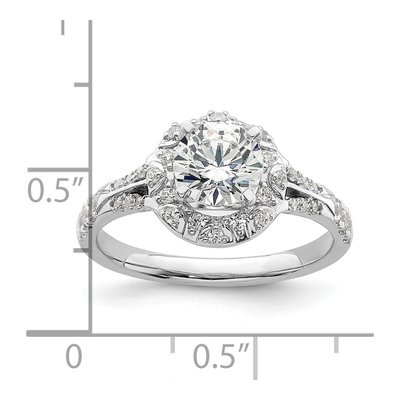 14K White Gold Lab-Grown Diamond Halo Engagement Ring Semi-Mount – view 8