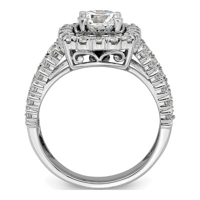 14K White Gold Lab-Grown Diamond Center Engagement Ring Semi-Mount – view 3