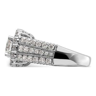 14K White Gold Lab-Grown Diamond Center Engagement Ring Semi-Mount – view 4