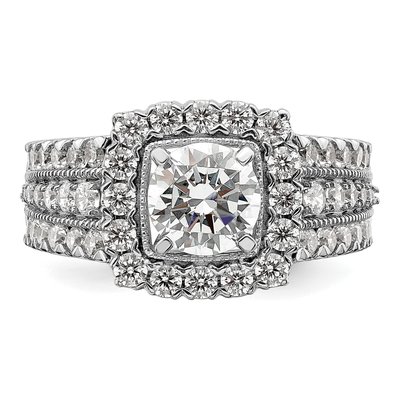 14K White Gold Lab-Grown Diamond Center Engagement Ring Semi-Mount – view 5