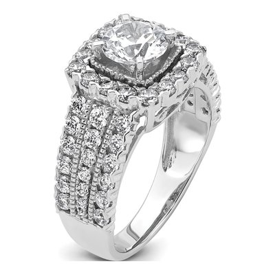 14K White Gold Lab-Grown Diamond Center Engagement Ring Semi-Mount – view 7
