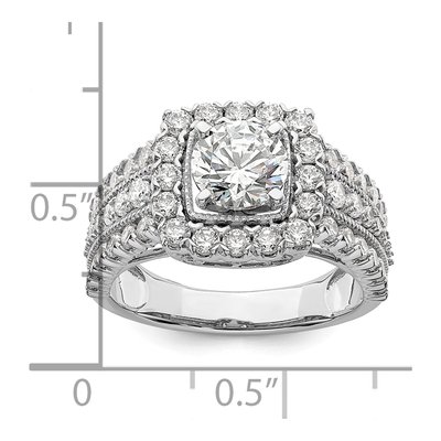 14K White Gold Lab-Grown Diamond Center Engagement Ring Semi-Mount – view 8