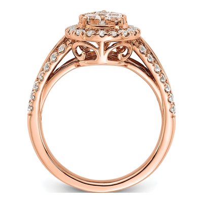 14K Rose Gold 1 1/4 ct tw Lab-Grown Diamond Cluster Ring – view 2