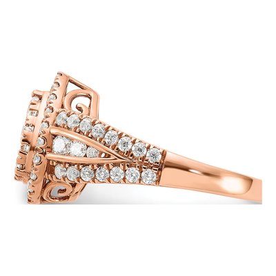 14K Rose Gold 1 1/4 ct tw Lab-Grown Diamond Cluster Ring – view 3
