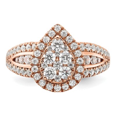 14K Rose Gold 1 1/4 ct tw Lab-Grown Diamond Cluster Ring – view 4