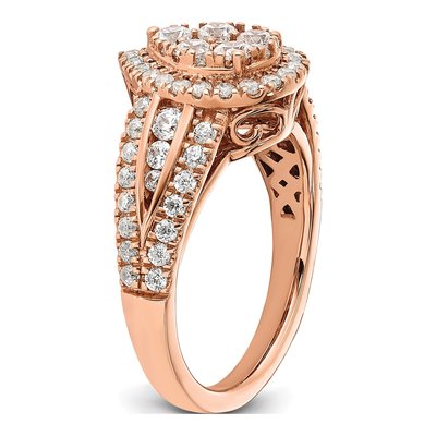 14K Rose Gold 1 1/4 ct tw Lab-Grown Diamond Cluster Ring – view 6