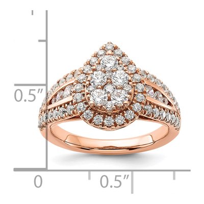 14K Rose Gold 1 1/4 ct tw Lab-Grown Diamond Cluster Ring – view 7