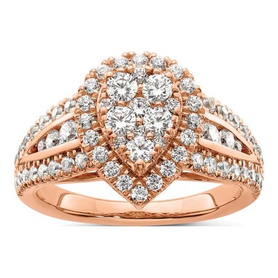 14K Rose Gold 1 1/4 ct tw Lab-Grown Diamond Cluster Ring – view 8