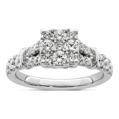 14K White Gold 1 ct tw Lab-Grown Diamond Engagement Ring