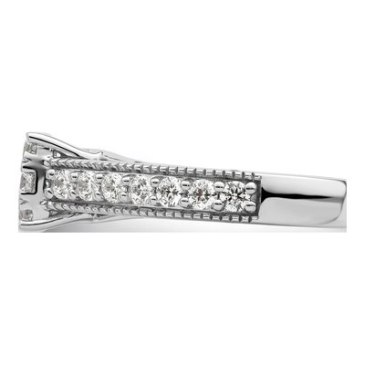 14K White Gold 1 ct tw Lab-Grown Diamond Cluster Engagement Ring – view 3