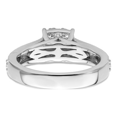 14K White Gold 1 ct tw Lab-Grown Diamond Cluster Engagement Ring – view 5