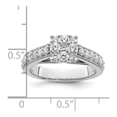 14K White Gold 1 ct tw Lab-Grown Diamond Cluster Engagement Ring – view 7