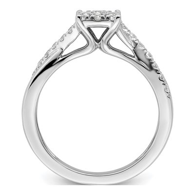 14K White Gold 1/2 ct tw Lab-Grown Diamond Cluster Ring – view 2