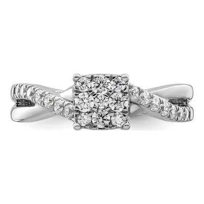 14K White Gold 1/2 ct tw Lab-Grown Diamond Cluster Ring – view 4