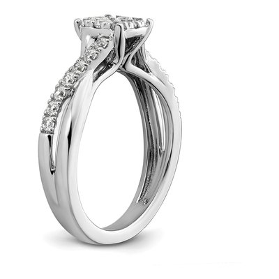 14K White Gold 1/2 ct tw Lab-Grown Diamond Cluster Ring – view 6