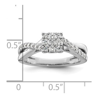 14K White Gold 1/2 ct tw Lab-Grown Diamond Cluster Ring – view 7