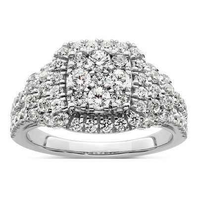 14K White Gold 1 1/2 ct tw Lab-Grown Diamond Engagement Ring
