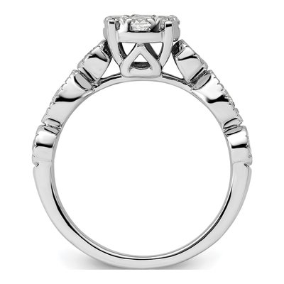 14K White Gold 3/4 ct tw Lab-Grown Diamond Cluster Ring – view 3