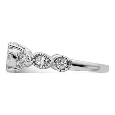 14K White Gold 3/4 ct tw Lab-Grown Diamond Cluster Ring – view 4