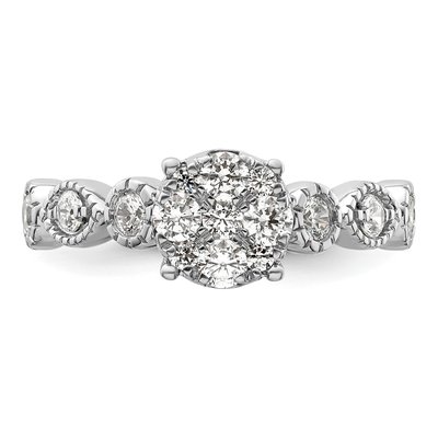 14K White Gold 3/4 ct tw Lab-Grown Diamond Cluster Ring – view 5