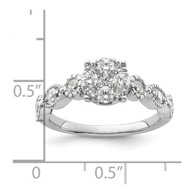 14K White Gold 3/4 ct tw Lab-Grown Diamond Cluster Ring – view 8